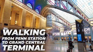 Walking NYC  Penn Station to Times Square amp Grand Central Terminal July 2021 [upl. by Aerdno498]