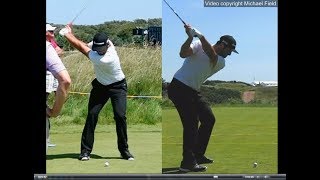 Jon Rahm golf swing  Long Iron faceon amp downtheline July 2017 [upl. by Casar]