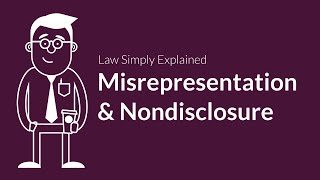 Misrepresentation and Nondisclosure  Contracts  Defenses amp Excuses [upl. by Lauritz969]