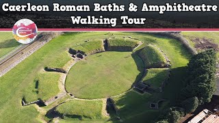 CAERLEON ROMAN BATHS amp AMPHITHEATRE WALES  Walking Tour  Pinned on Places [upl. by Solracnauj]