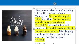 How to apply misrepresentation Liam cupcake scenario [upl. by Marcel]