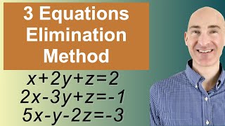 Solving Systems of 3 Equations Elimination [upl. by Okramed]