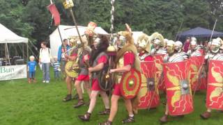 Roman Reenactment at the Amphitheatre in Caerleon Marching In [upl. by Burr993]