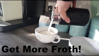 How to Get More Froth from Your Nespresso Coffee Aeroccino  Nespresso tips and help [upl. by Ahsetra261]